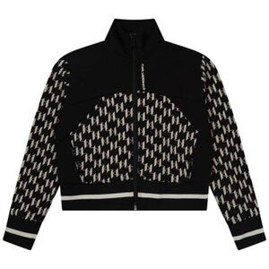 Karl Lagerfeld  Girls Black & White Zipped Sweatshirt
